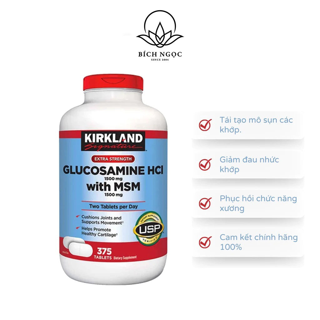 Viên Uống Bổ Khớp Kirkland Glucosamine HCL 1500mg 375 Viên