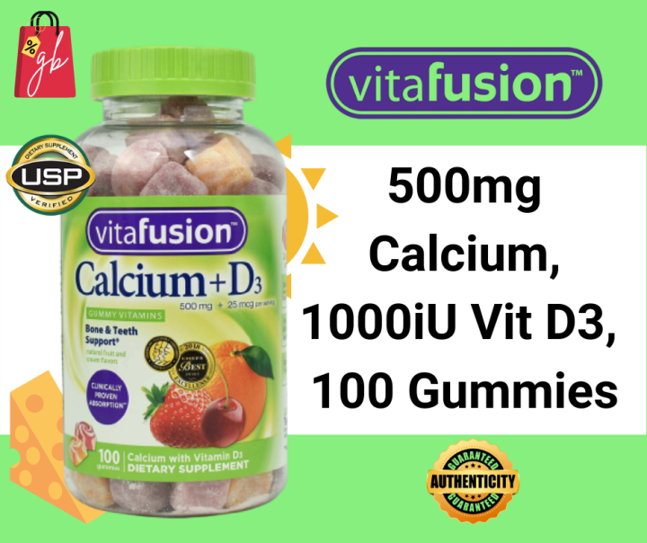 Kẹo Dẻo Vita Fusion Bổ Sung Calcium + D3 100 Viên