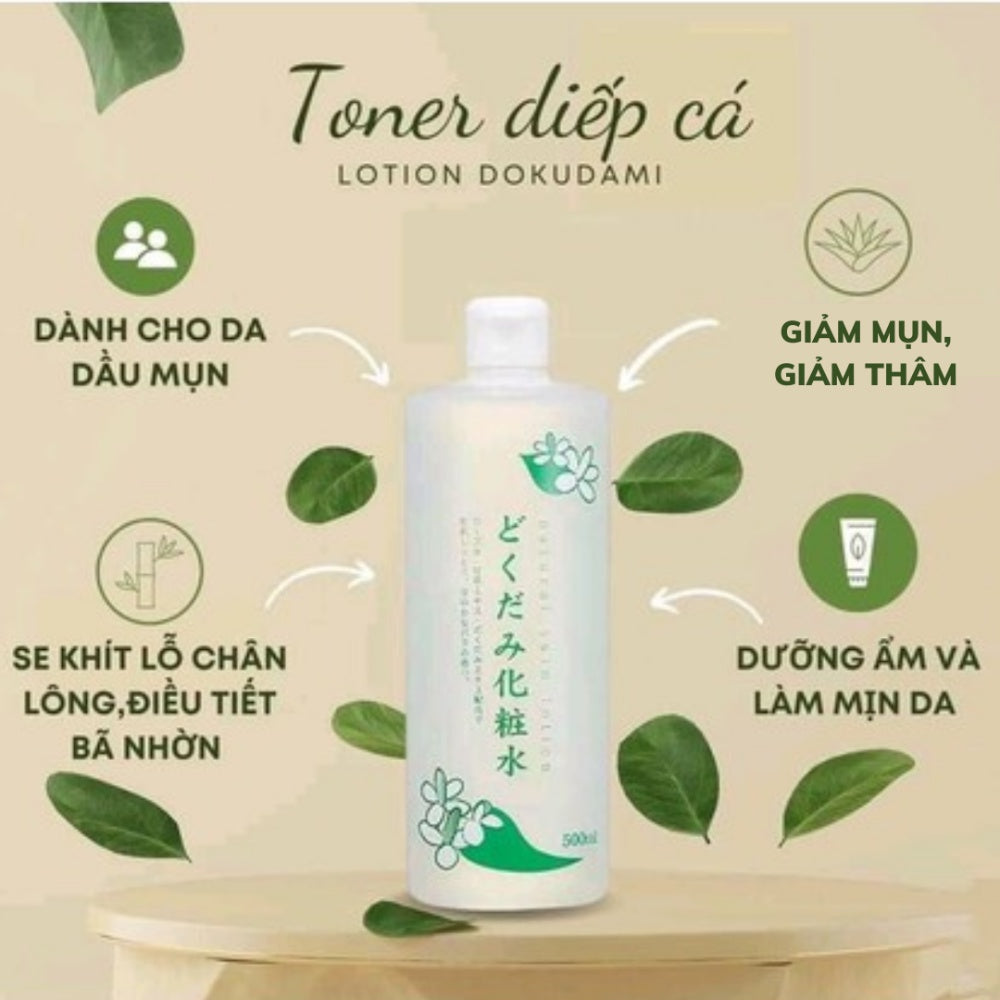 Nước Hoa Hồng Chiết Xuất Rau Diếp Cá Chinoshio Dokudami Natural Skin Lotion 500ml