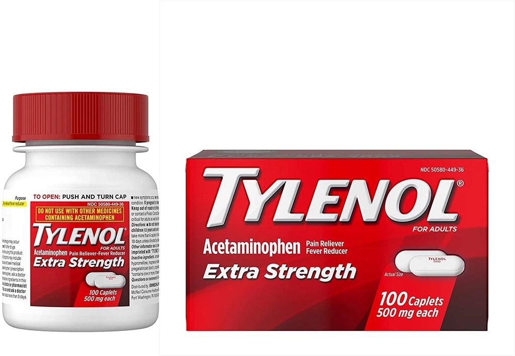 Tylenol giảm đau hạ sốt extra strength acetaminophen 500mg