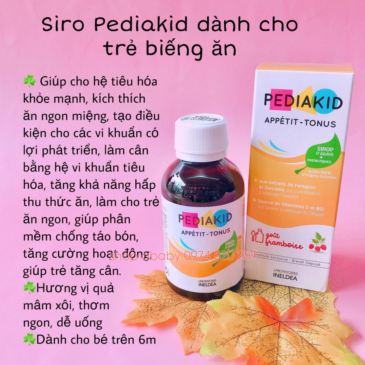 Siro PediaKid Appetit Tonus dành cho trẻ biếng ăn 125ml (Từ 6 Tháng Tuổi)
