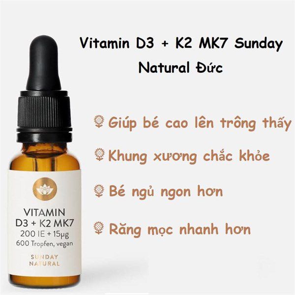Tinh Chất MK7 Đức Bổ Sung Vitamin D3K2 20ml (Từ Sơ Sinh - 4 Tuổi)