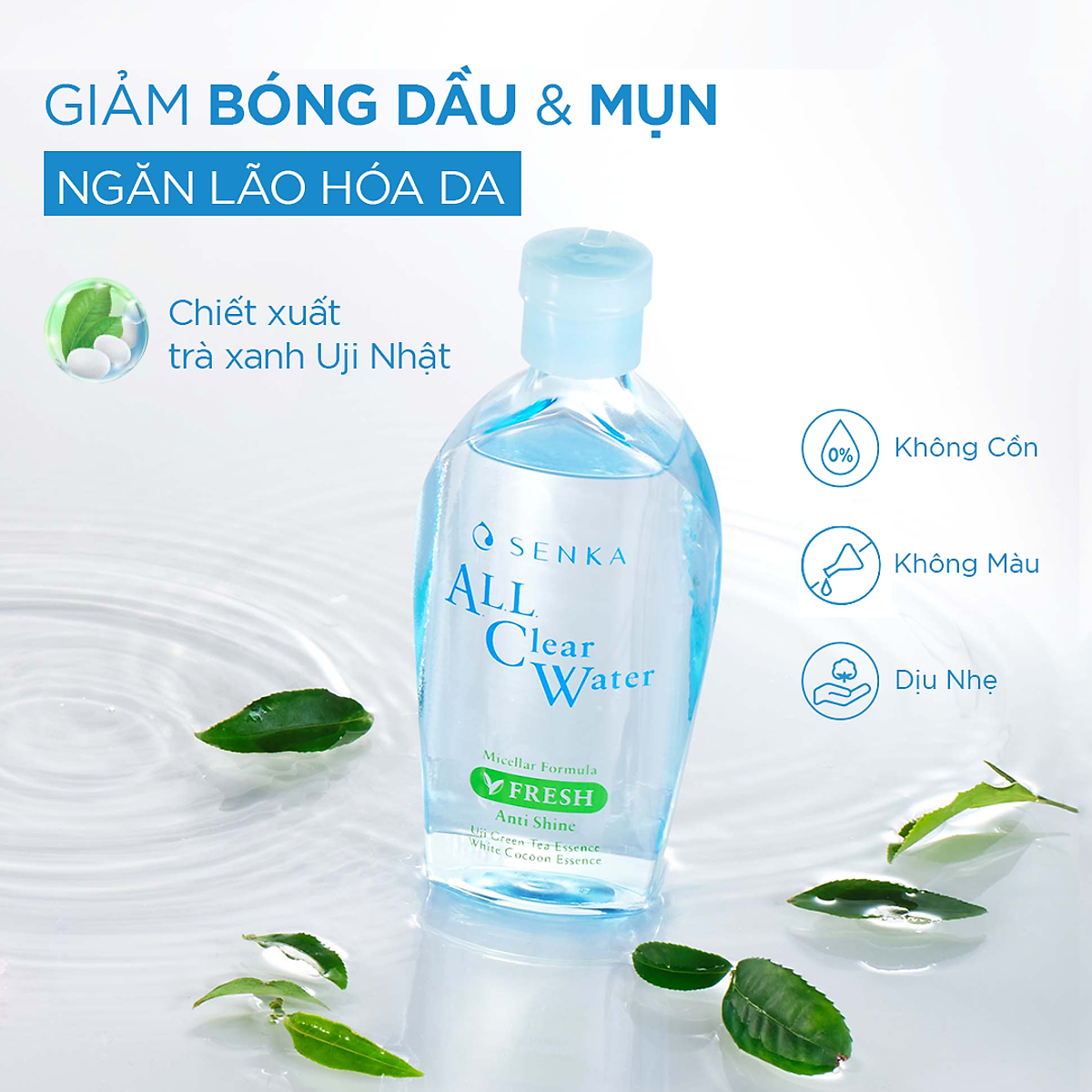Nước Tẩy Trang Ngừa Mụn, Kiểm Soát Nhờn Senka All Clear Water Micellar Formula Fresh Anti Shine 70ml