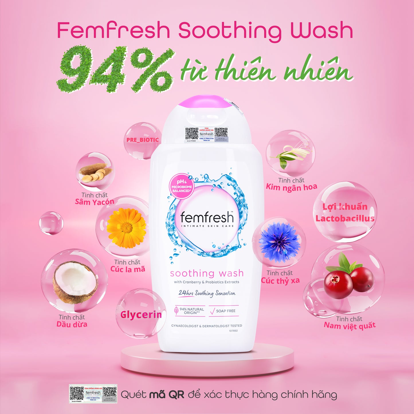 Dung Dịch Vệ Sinh Phụ Nữ Femfresh Ultimate Care Soothing Wash 250ml
