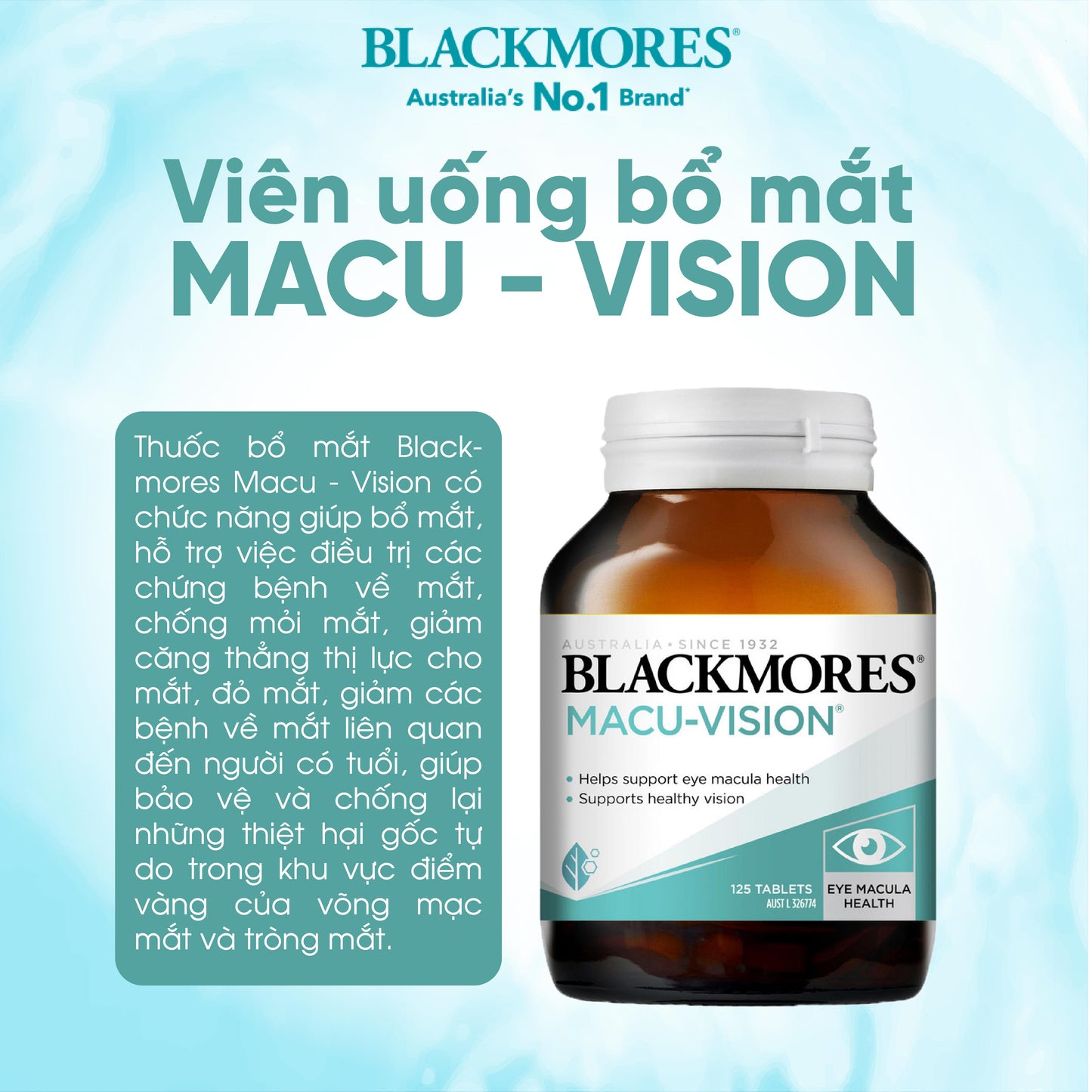 Viên Uống Bổ Mắt Blackmores Macu Vision 30 Viên