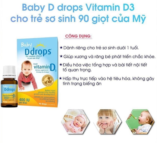 Tinh Chất Ddrops Bổ Sung Vitamin D 90 Giọt (Từ Sơ Sinh)