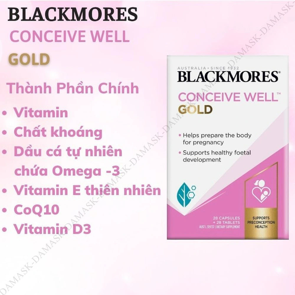 Viên uống Blackmores Tăng Khả Năng Thụ Thai Cho Phụ Nữ Conceive Well Gold 56 viên