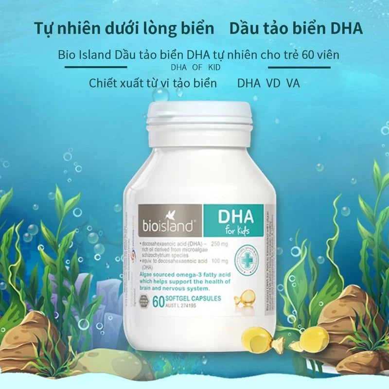 Viên Uống Bio Island Bổ Sung DHA 60 Viên (Từ 4 Tháng)