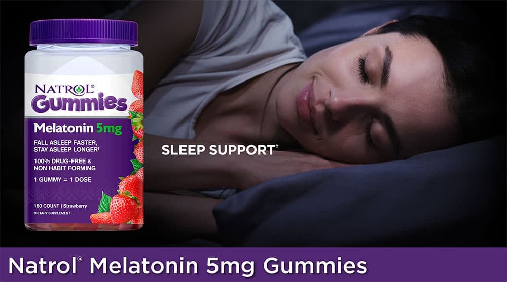 Kẹo Dẻo Ngủ Ngon Natrol Gummies Melatonin 5mg 180 Viên
