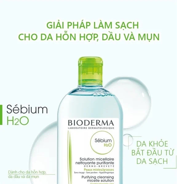 Nước Tẩy Trang Dành Cho Da Dầu & Hỗn Hợp Bioderma Sébium H2O 100ml