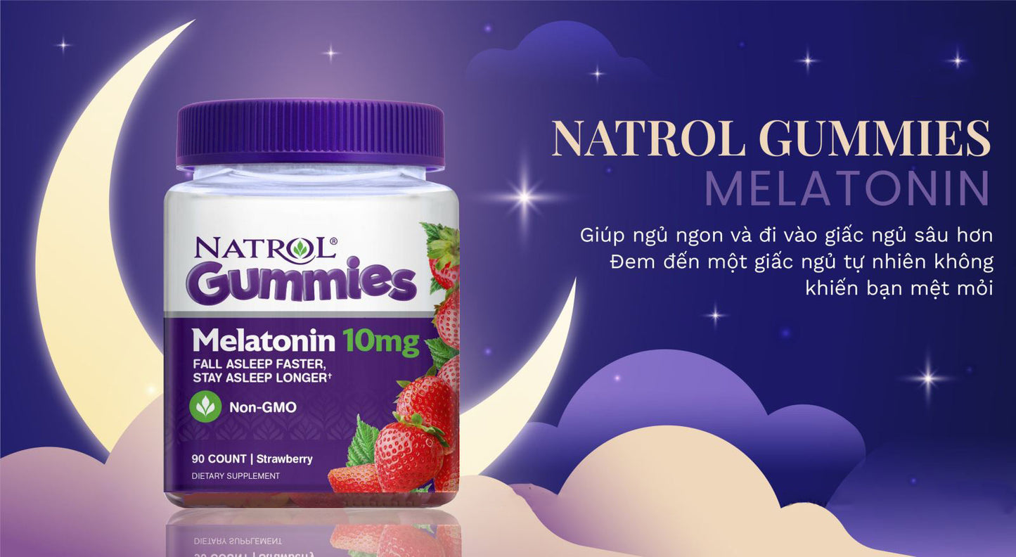 Kẹo Dẻo Ngủ Ngon Natrol Gummies Melatonin 10mg 90 Viên