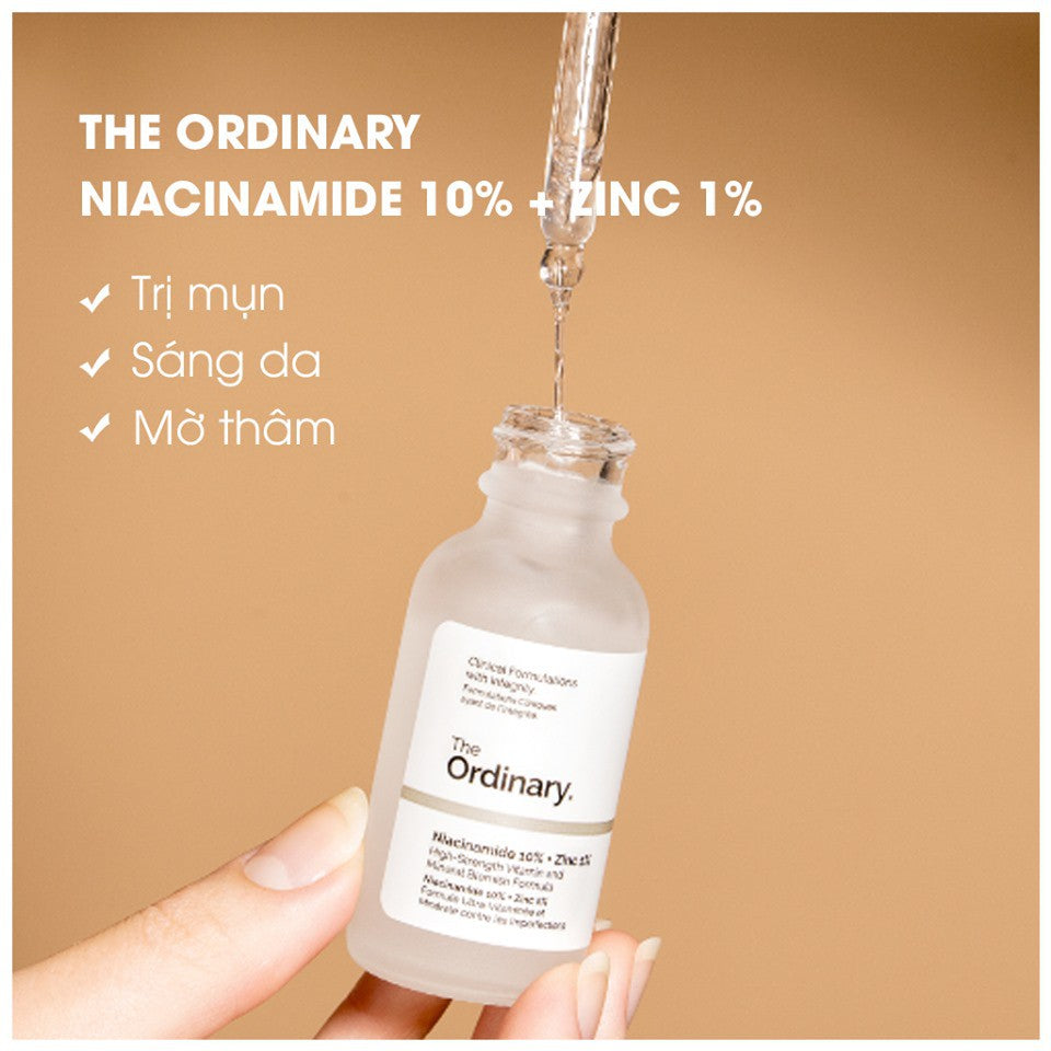 Serum Trị Mụn, Giảm Thâm The Ordinary Niacinamide 10% + Zinc 1% 30ml