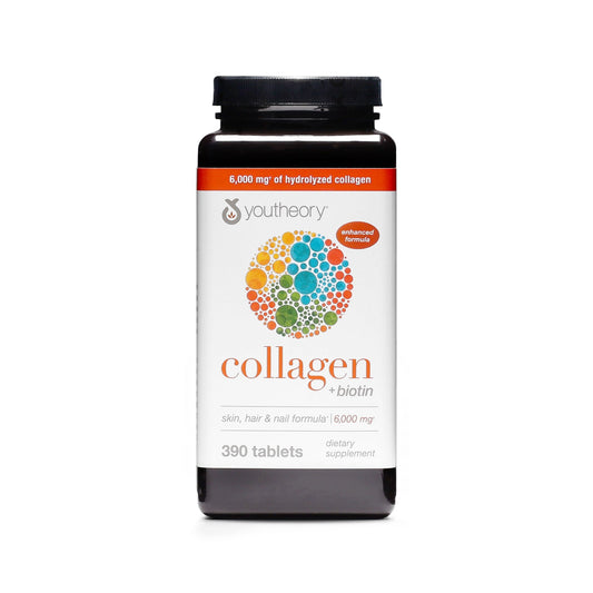 Viên Uống Youtheory Collagen Biotin 6000mg 390 Viên