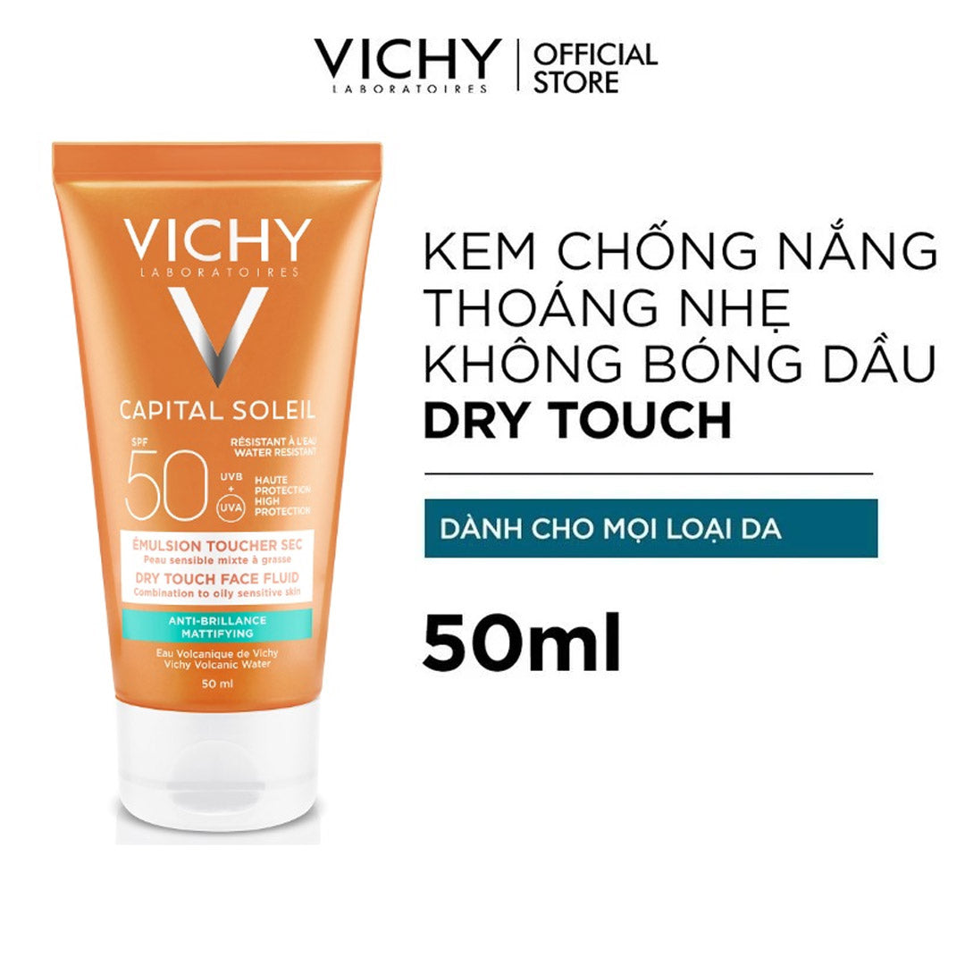 Kem Chống Nắng Thoáng Nhẹ Không Bóng Dầu SP Vichy Ideal Soleil Dry Touch SPF 50